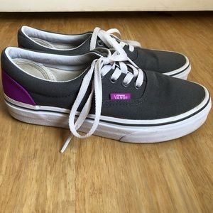Grey with Purple Vans Era Heel Pop Sneakers